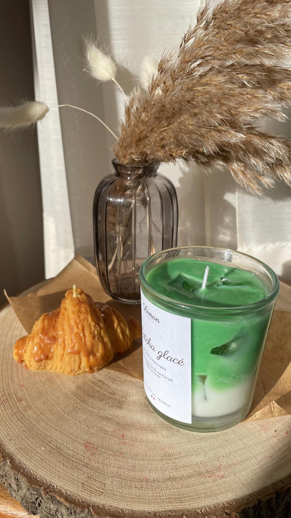 Iced Matcha Latte & Croissant Candle Set