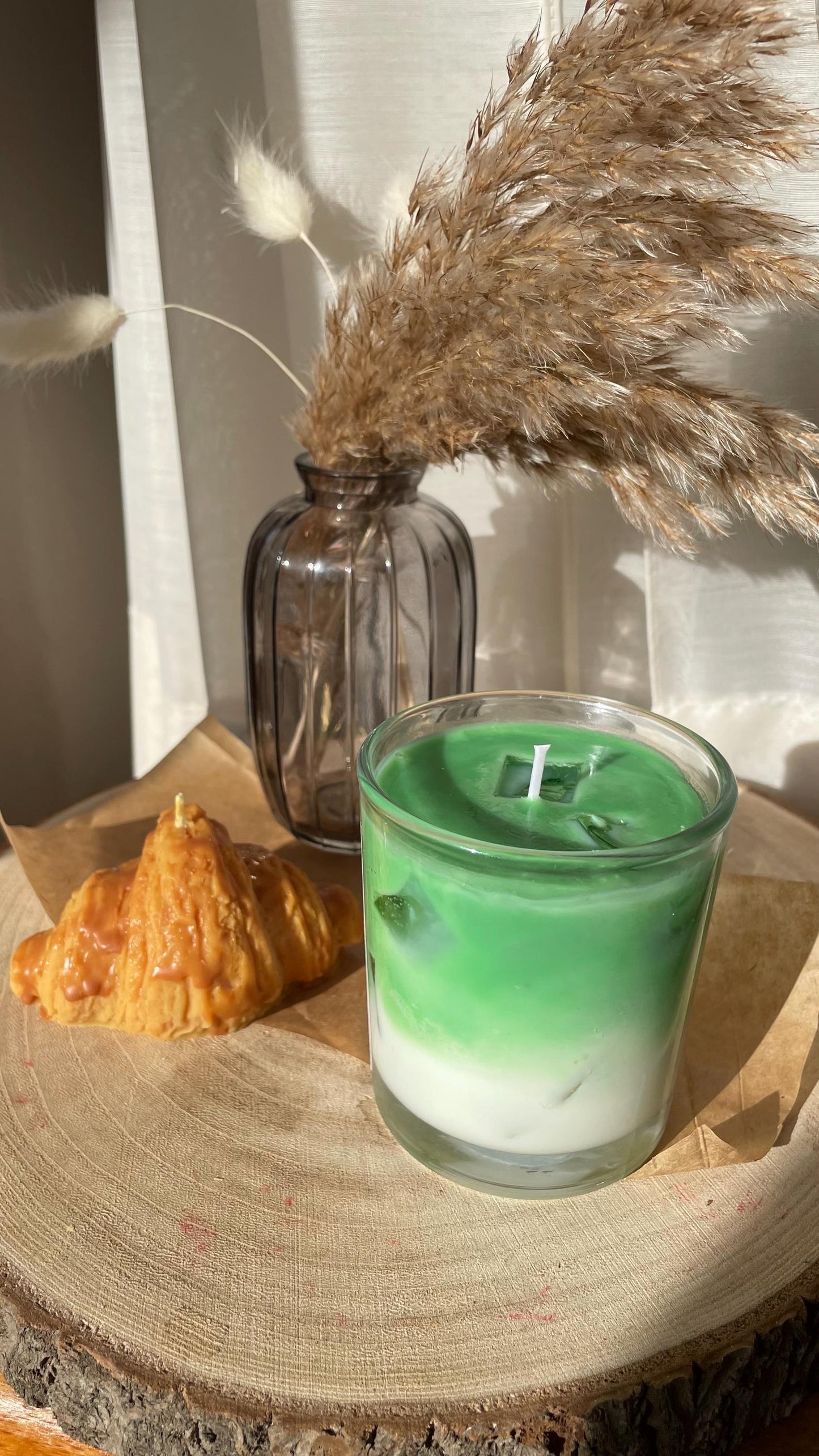 Iced Matcha Latte & Croissant Candle Set