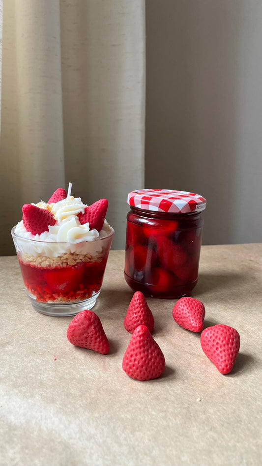 Strawberry Dessert Candle Set