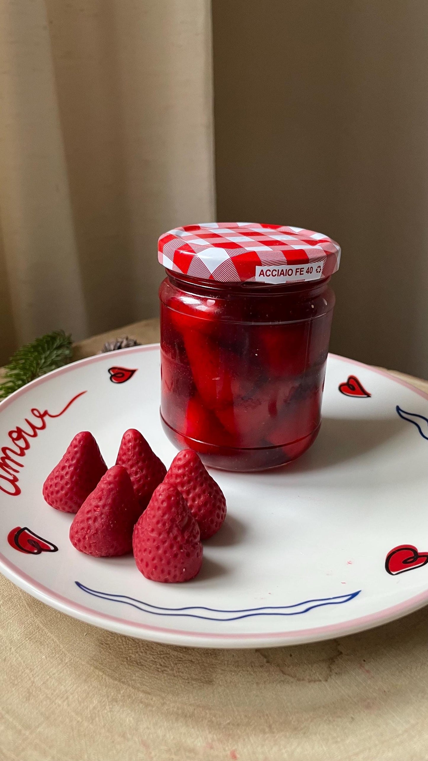 Strawberry Dessert Candle Set